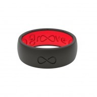 Groove Original Silicone Ring - Midnight Black and Raspberry Red
